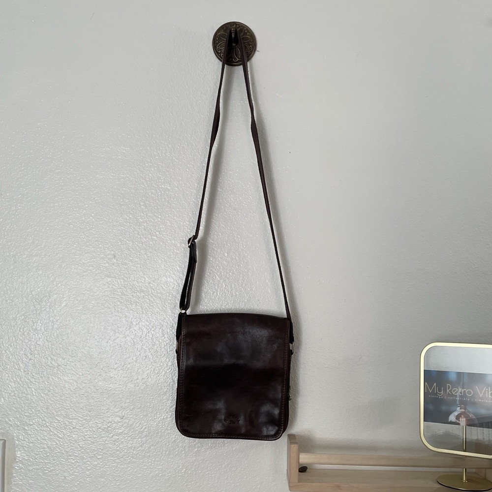 Katana Leather Messenger Bag Brown Crossbody Satchel‎ Travel Dad Bag